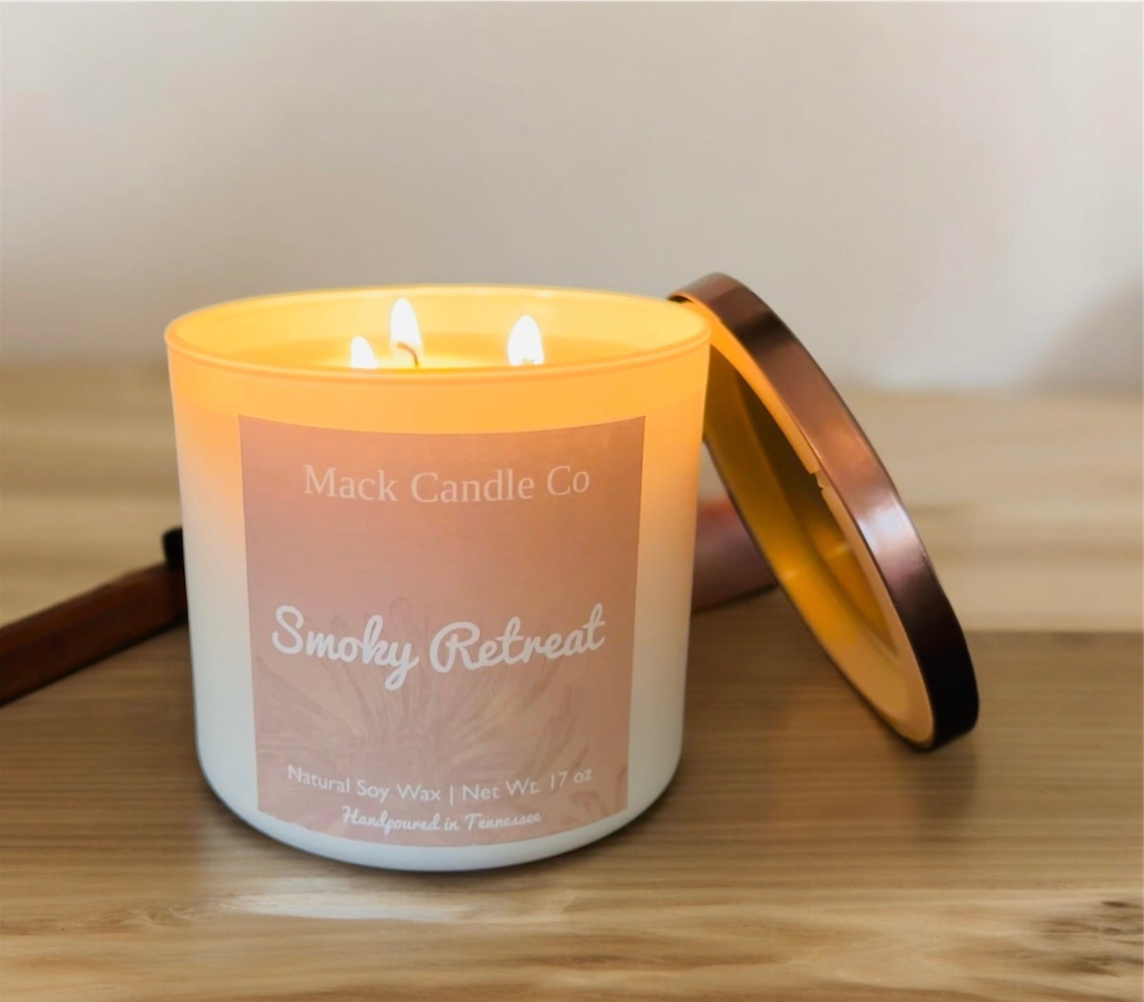 Smoky Retreat Candle beautiful burn clean non toxic