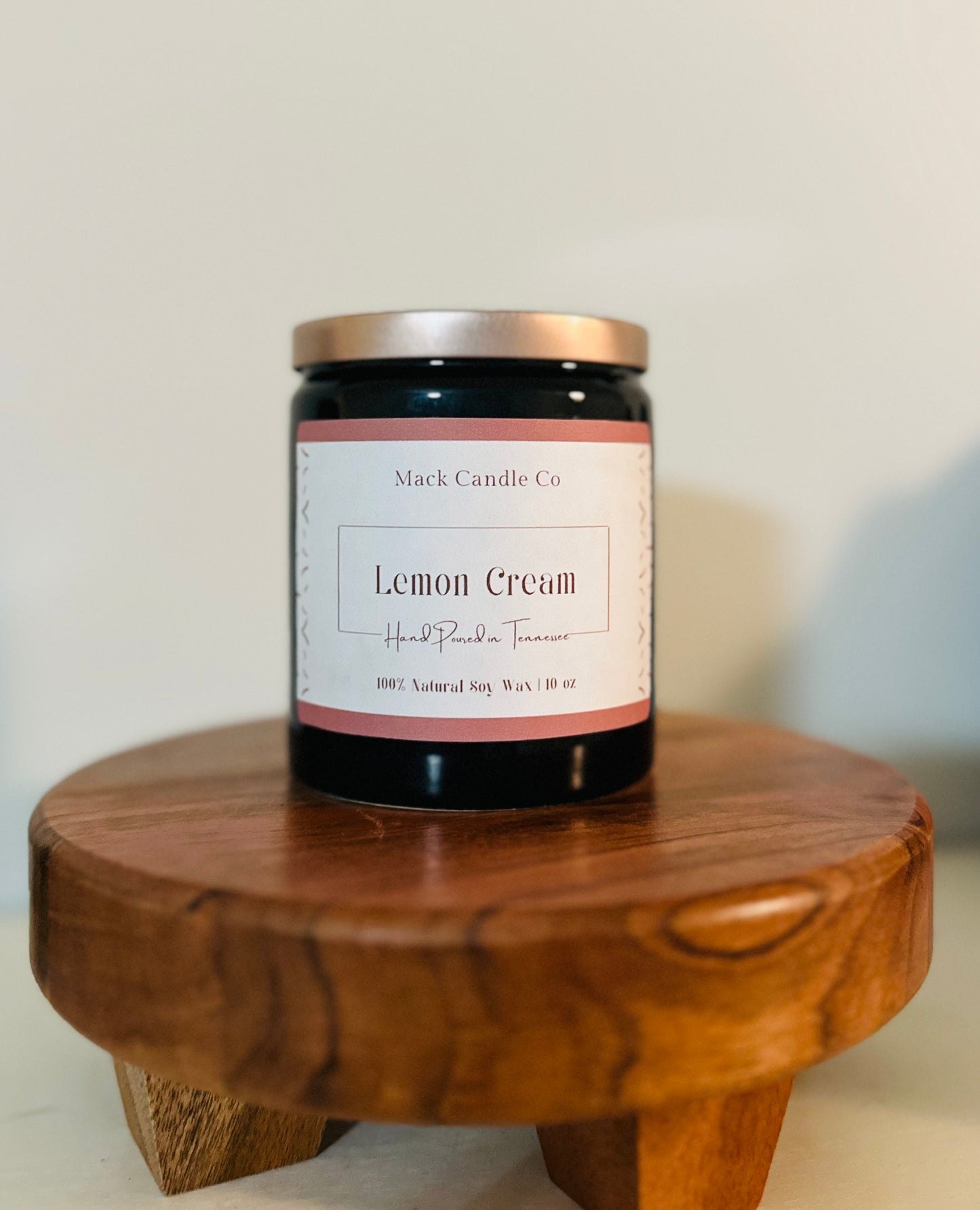 Lemon cream soy candle available in our classic medium black jars. This scent is refreshing and will fill a bedroom. Made non toxic in small batches. 